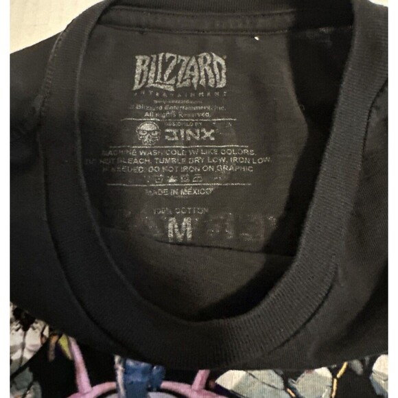 Blizzard shirt mens size M Jinx Overwatch Characters Black T-Shirt Mens (hole) - Picture 3 of 7
